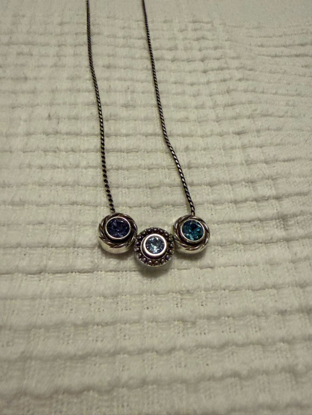 Brighton Silver Necklace with Blue and Purple Crystal Stones - Picture 4 of 6